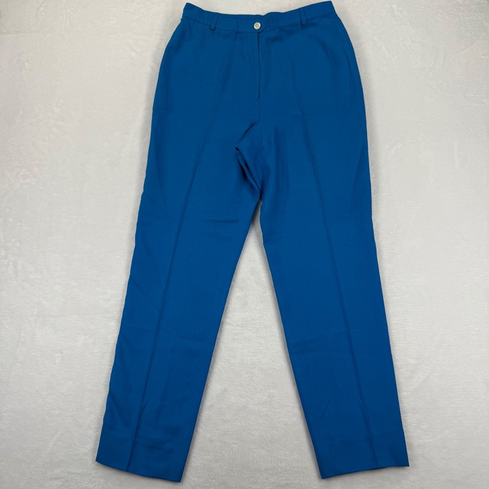 Lauren Ralph Lauren Womens 100% Silk Straight Leg Pants Royal Blue Size‎ 6